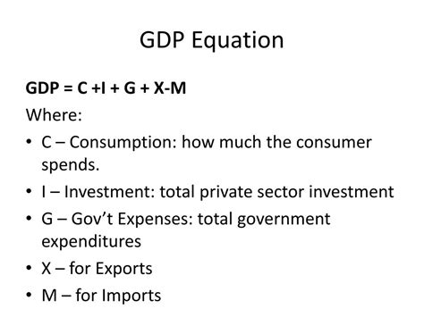 economic equation for gdp